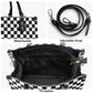 Black & White Checkered Luxury Women PU Leather Handbag