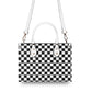 Black & White Checkered Luxury Women PU Leather Handbag