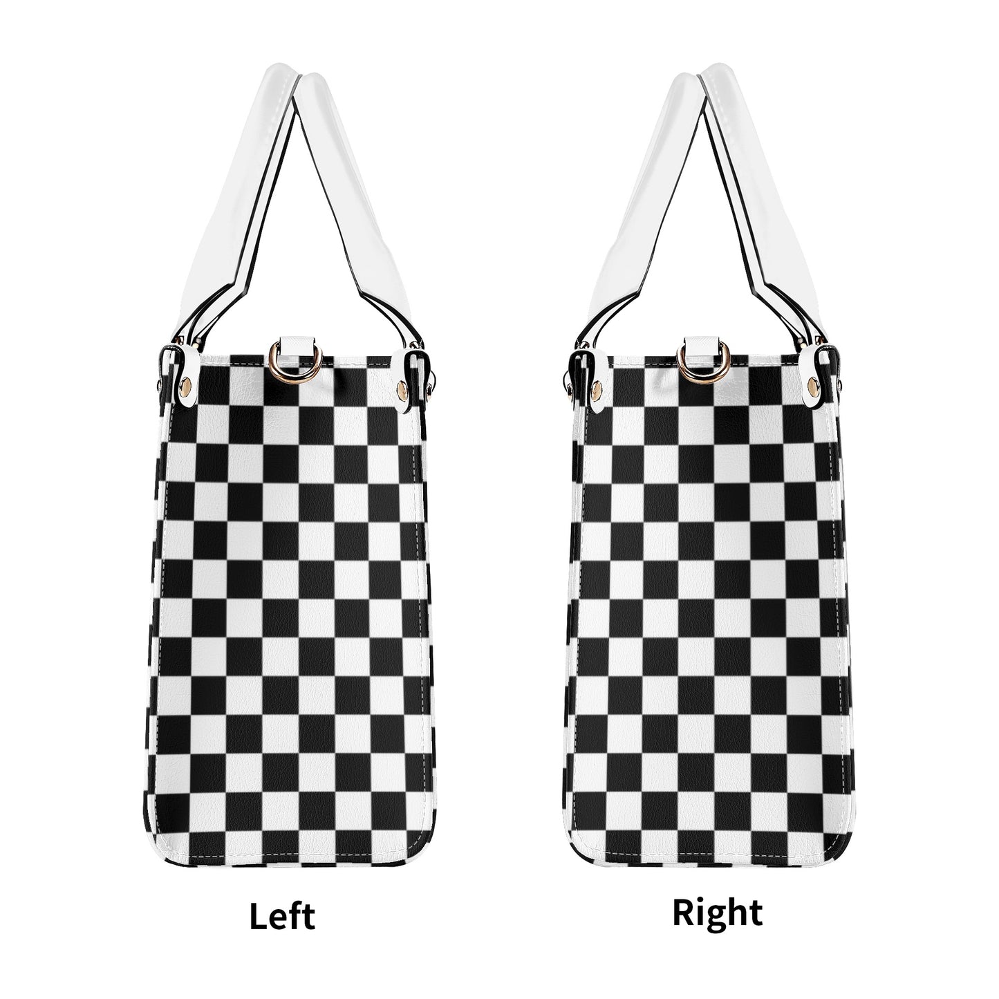 Black & White Checkered Luxury Women PU Leather Handbag