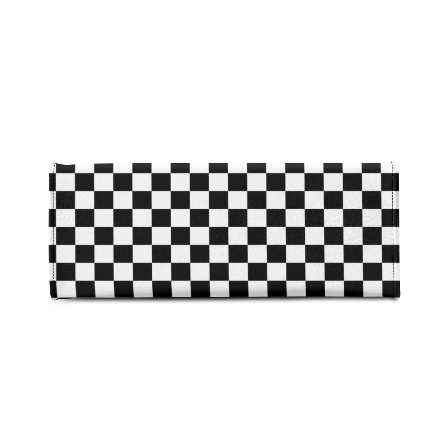 Black & White Checkered Luxury Women PU Leather Handbag