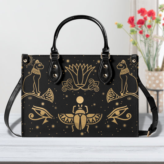 Egyptian Scarab Beetle Luxury Womens PU Leather Handbag