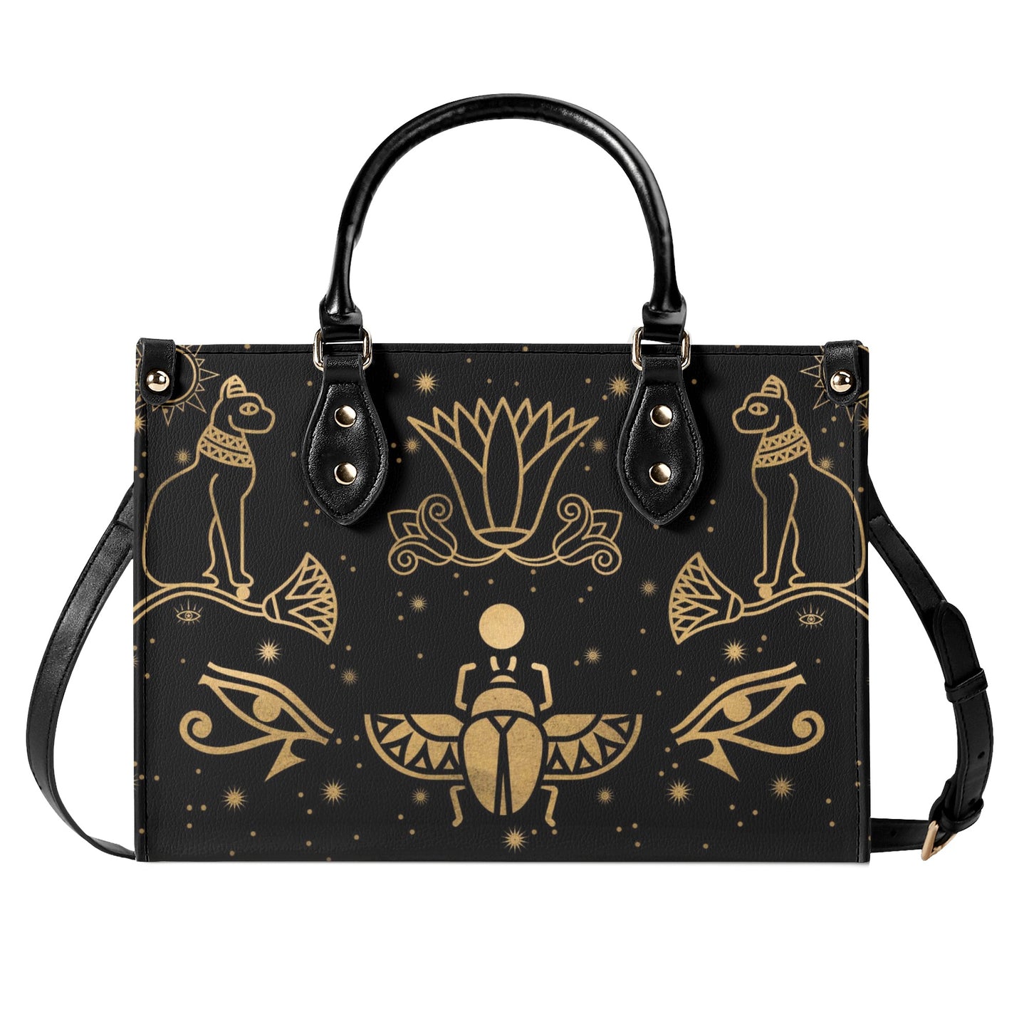 Egyptian Scarab Beetle Luxury Womens PU Leather Handbag