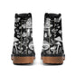 Black and White Mushrooms Womens Luxe Combat Boots