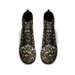 MidCentury Mushrooms Black Womens Luxe Combat Boots