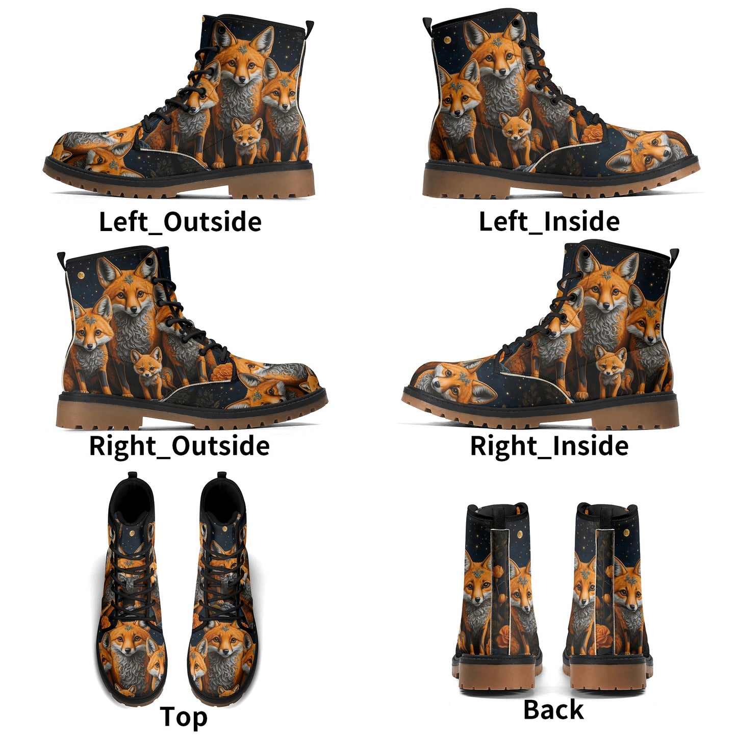 Fox Family Womens Luxe Woodland Combat Boots