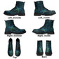 Blue Green Swirls Womens Luxe Combat Boots