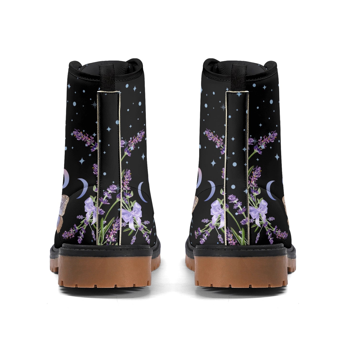 Purple Butterfly Womens Luxe Combat Boots