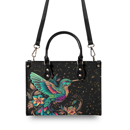 Enchanting Hummingbird Luxury Womens PU Leather Handbag