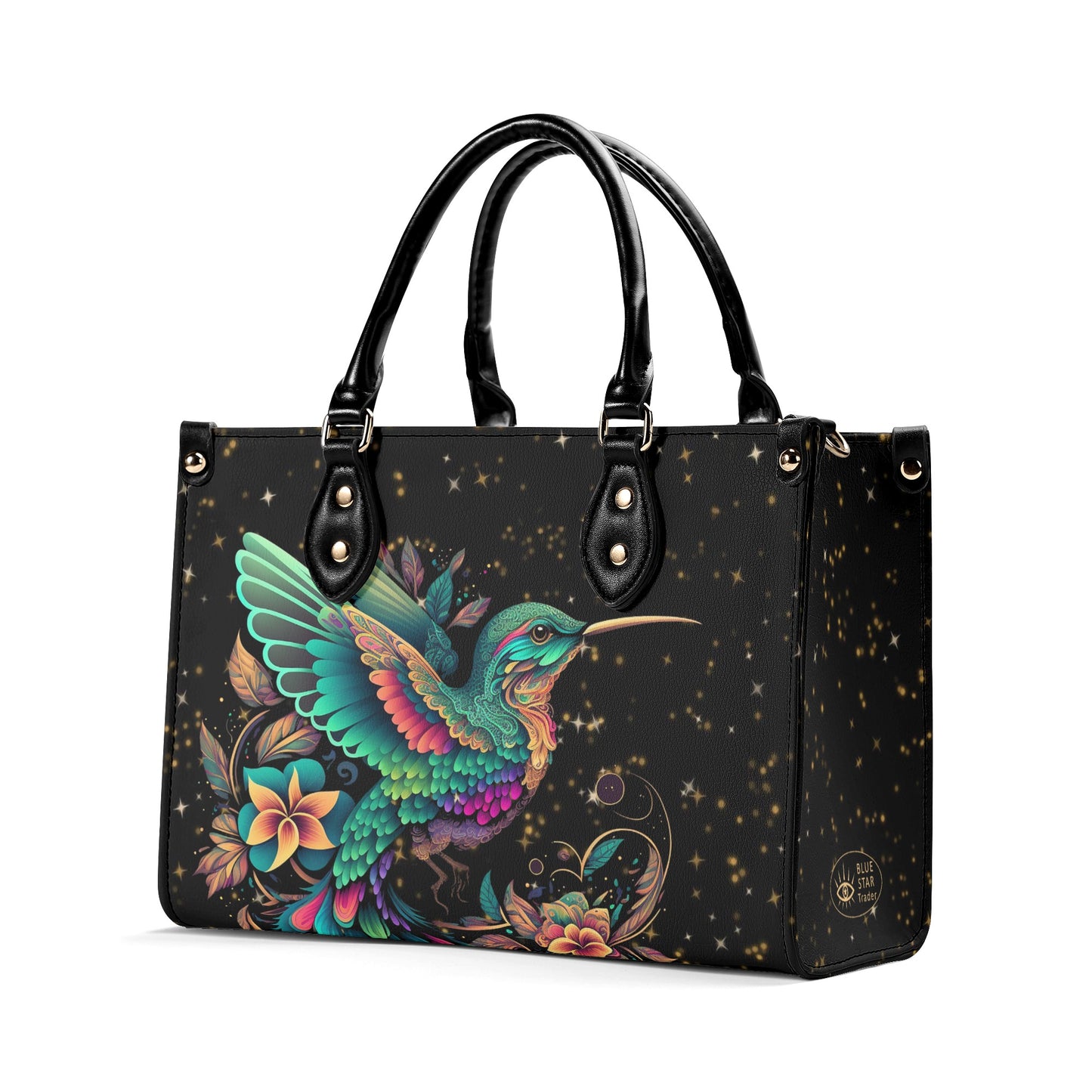 Enchanting Hummingbird Luxury Womens PU Leather Handbag