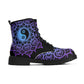 Womens Purple Yin Yang Upgraded Luxe Vegan Leather Boots