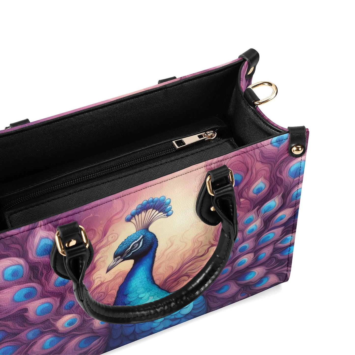 Purple Peacock Luxury Womens Vegan Leather Handbag