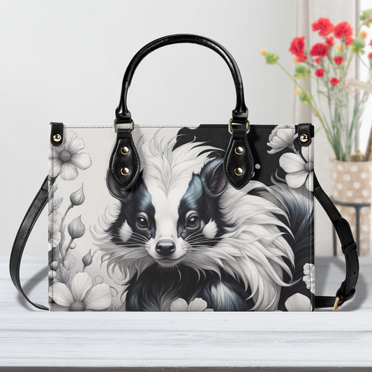 Cute Skunk  Purse Luxury Womens Vegan Leather Handbag