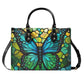 Blue Butterfly Luxury Womens Vegan Leather Handbag