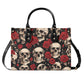Skulls and Roses Luxury Womens Vegan Leather Handbag