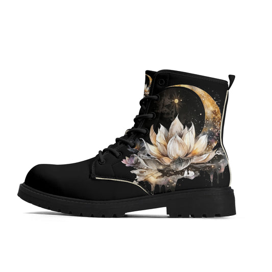 Lotus Moon Mens Upgraded Black Vegan Boots