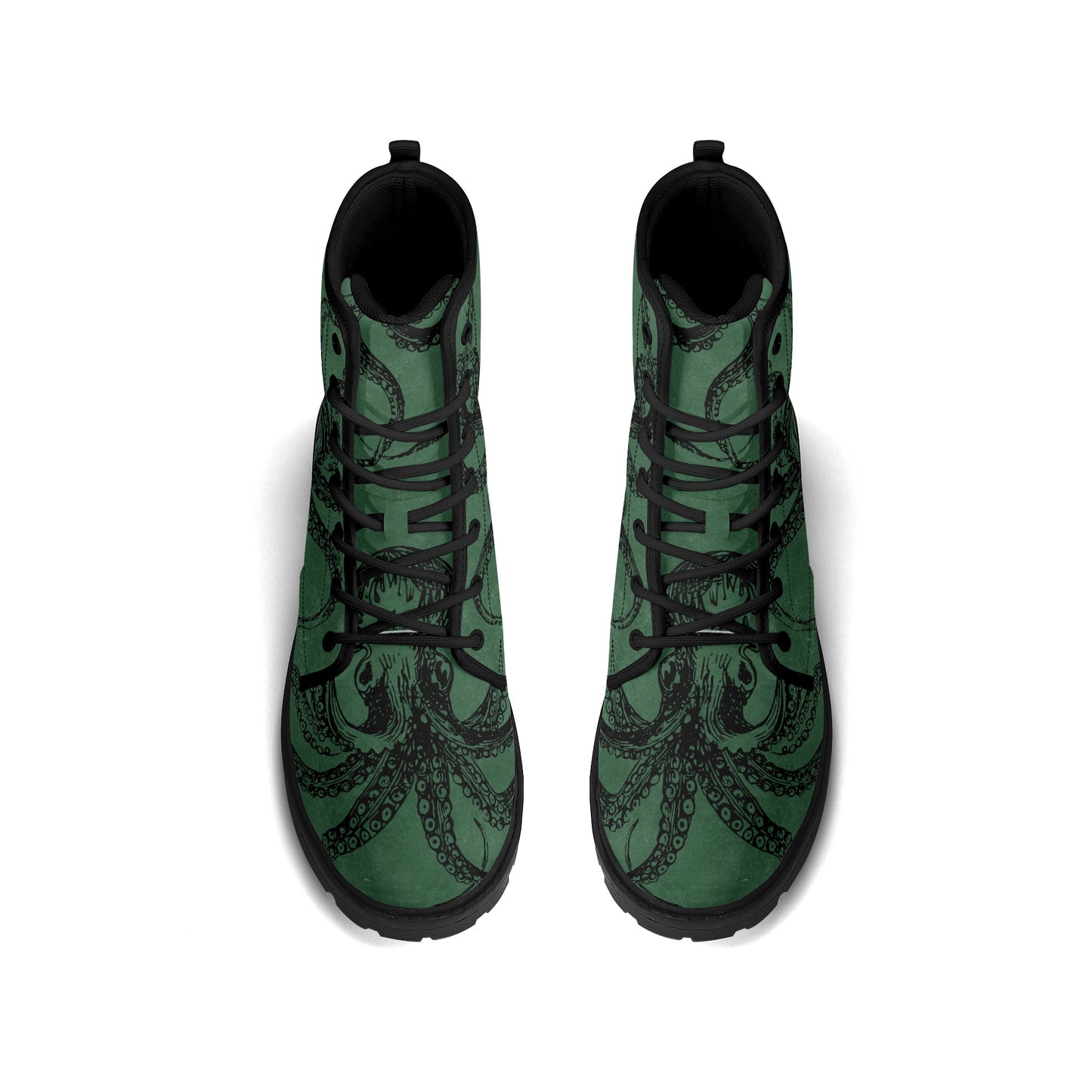 Green Octopus Vegan Steampunk Womens Boots