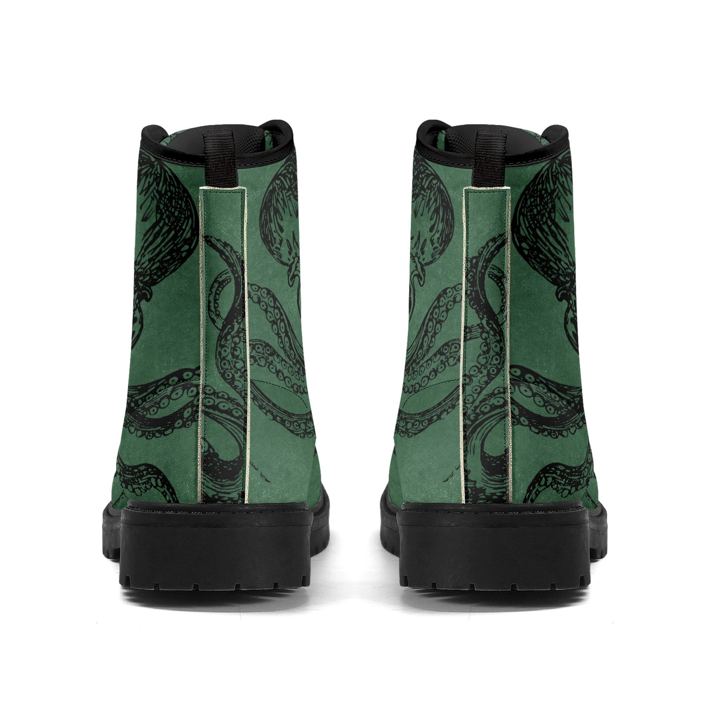 Womens Green Octopus Vegan Steampunk Boots Unisex