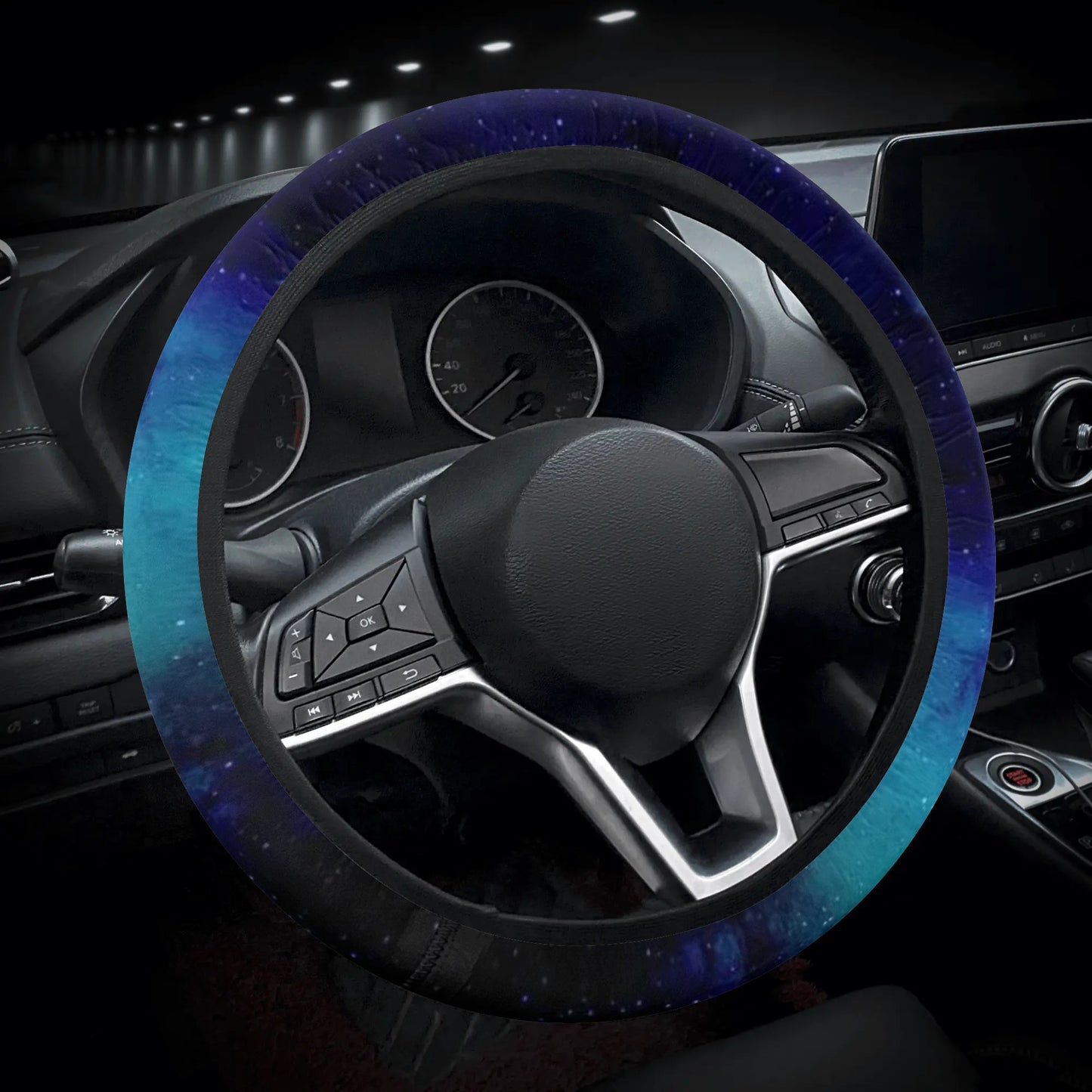 Blue Galaxy Car Steering Wheel Cover