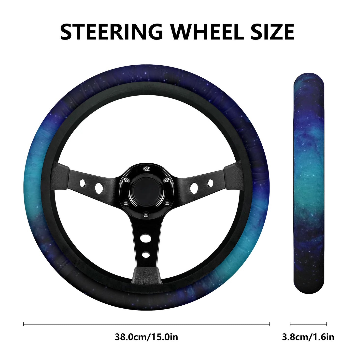 Blue Galaxy Car Steering Wheel Cover