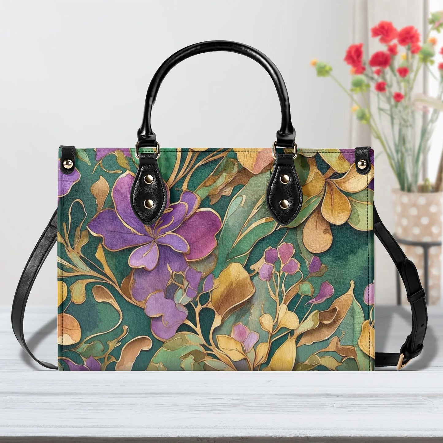 Mardi Gras Purse Luxury Womens Vegan Leather Handbag