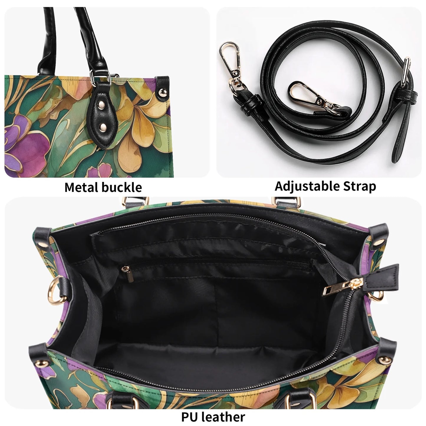 Mardi Gras Purse Luxury Womens Vegan Leather Handbag