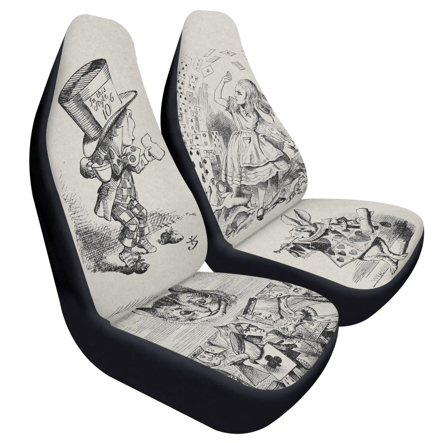 Vintage Alice & Mad Hatter Car Seat Covers (Set of 2)