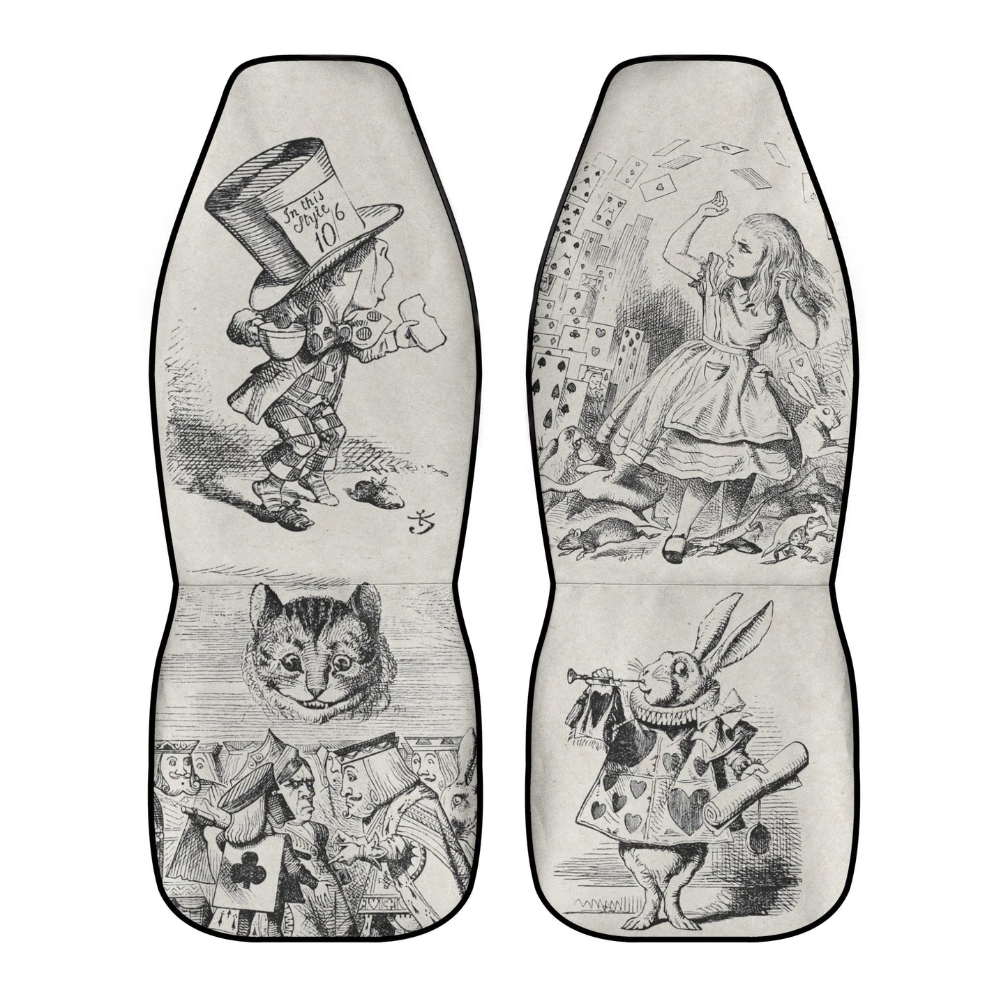 Vintage Alice & Mad Hatter Car Seat Covers (Set of 2)