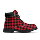 Red Buffalo Plaid Mens Upgraded Black Outsole All Season Boots