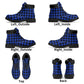 Royal Blue Buffalo Plaid Mens Upgraded Black Outsole All Season Boots