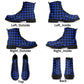 Blue Buffalo Plaid Mens Upgraded Black Outsole Vegan Boots