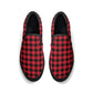 Red Buffalo Plaid Mens Canvas Slip On Shoes