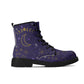 Purple Moon Phases Celestial Womens Upgraded Black Outsole Vegan Boots