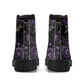 Goth Purple Flowers Womens Vegan Boots