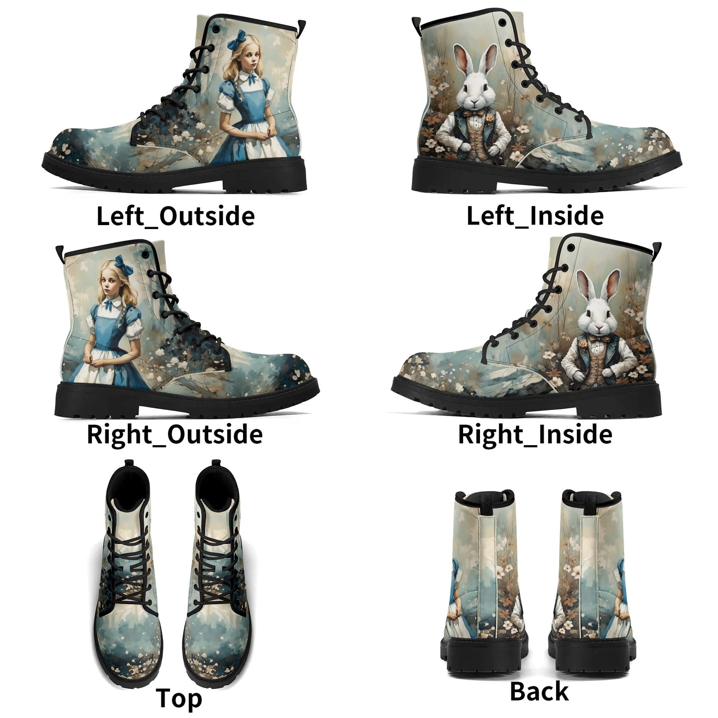 Alice in Wonderland Womens Vegan Boots