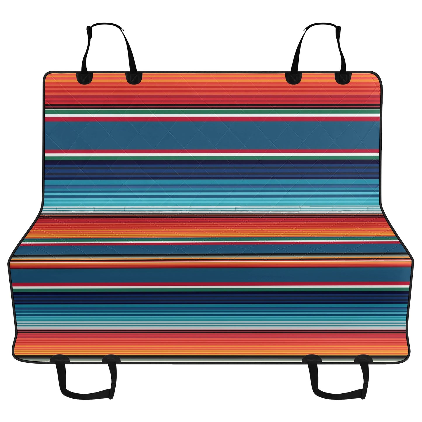 Orange Blue Serape Stripes Car Pet Seat Cover