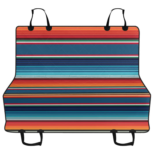 Orange Blue Serape Stripes Car Pet Seat Cover