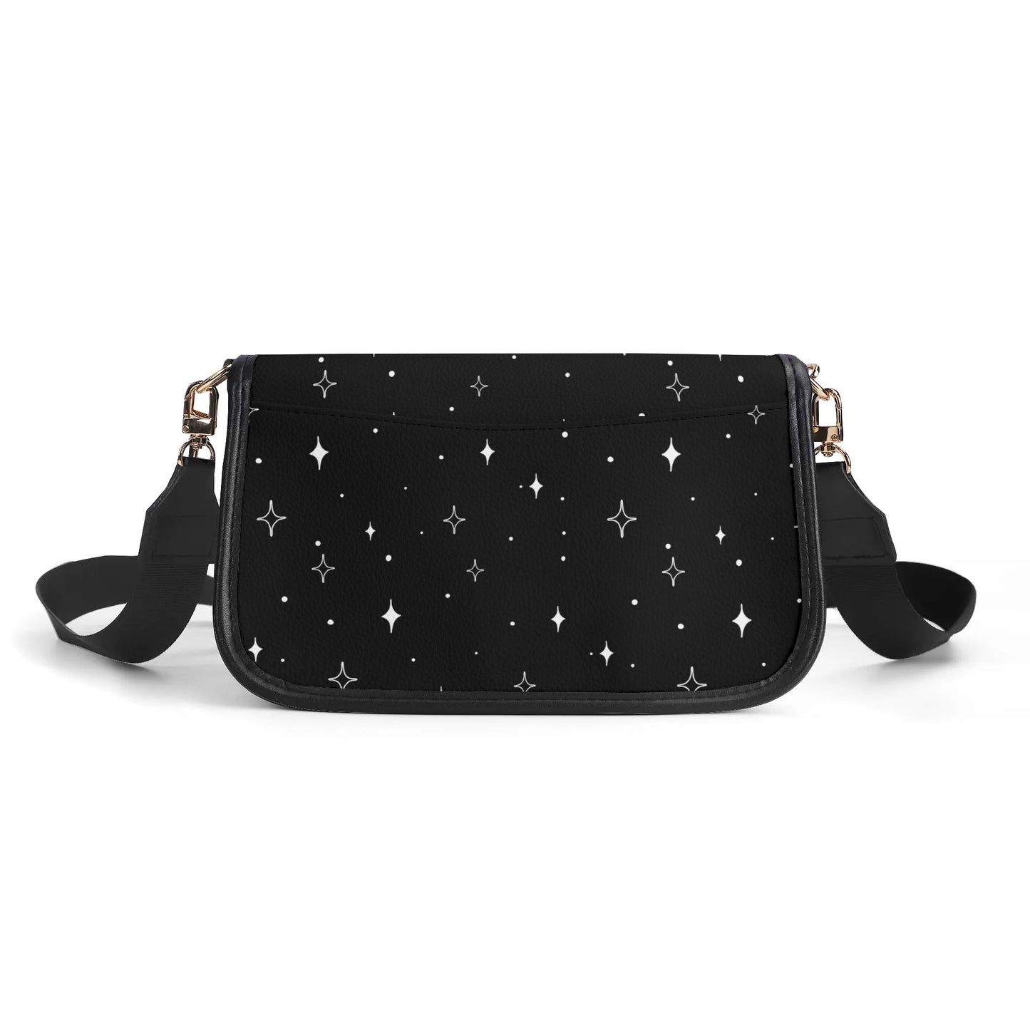 Minimalist Diamond Sparkle Stars Womens Vegan Buckle Shoulder bag