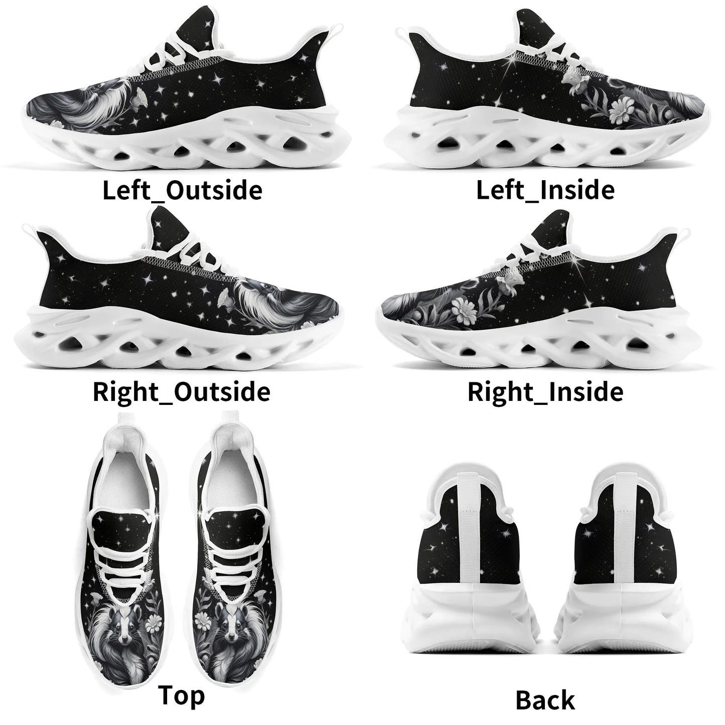 Skunk Black White Womens Premium Sneakers