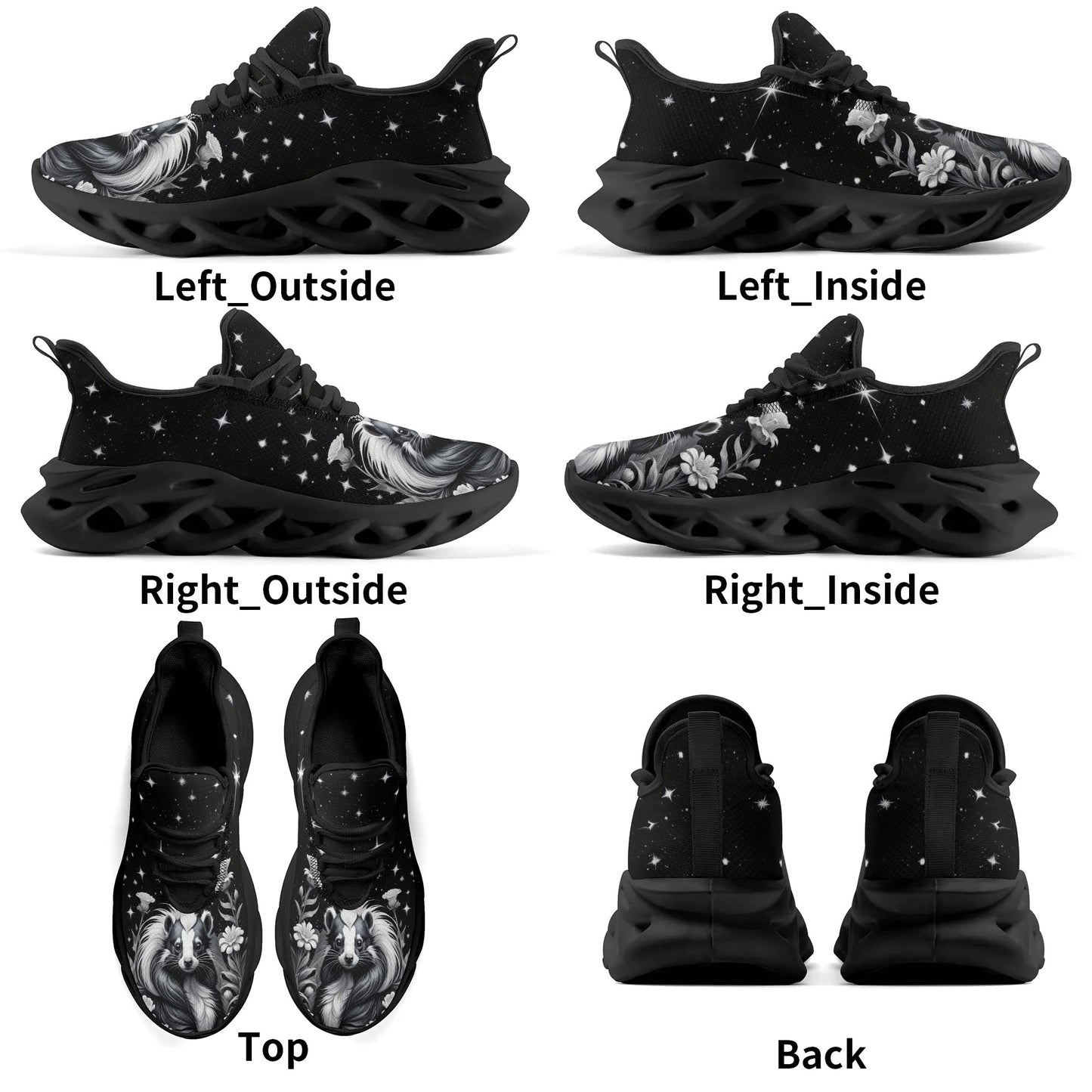 Skunk Black White Womens Premium Sneakers