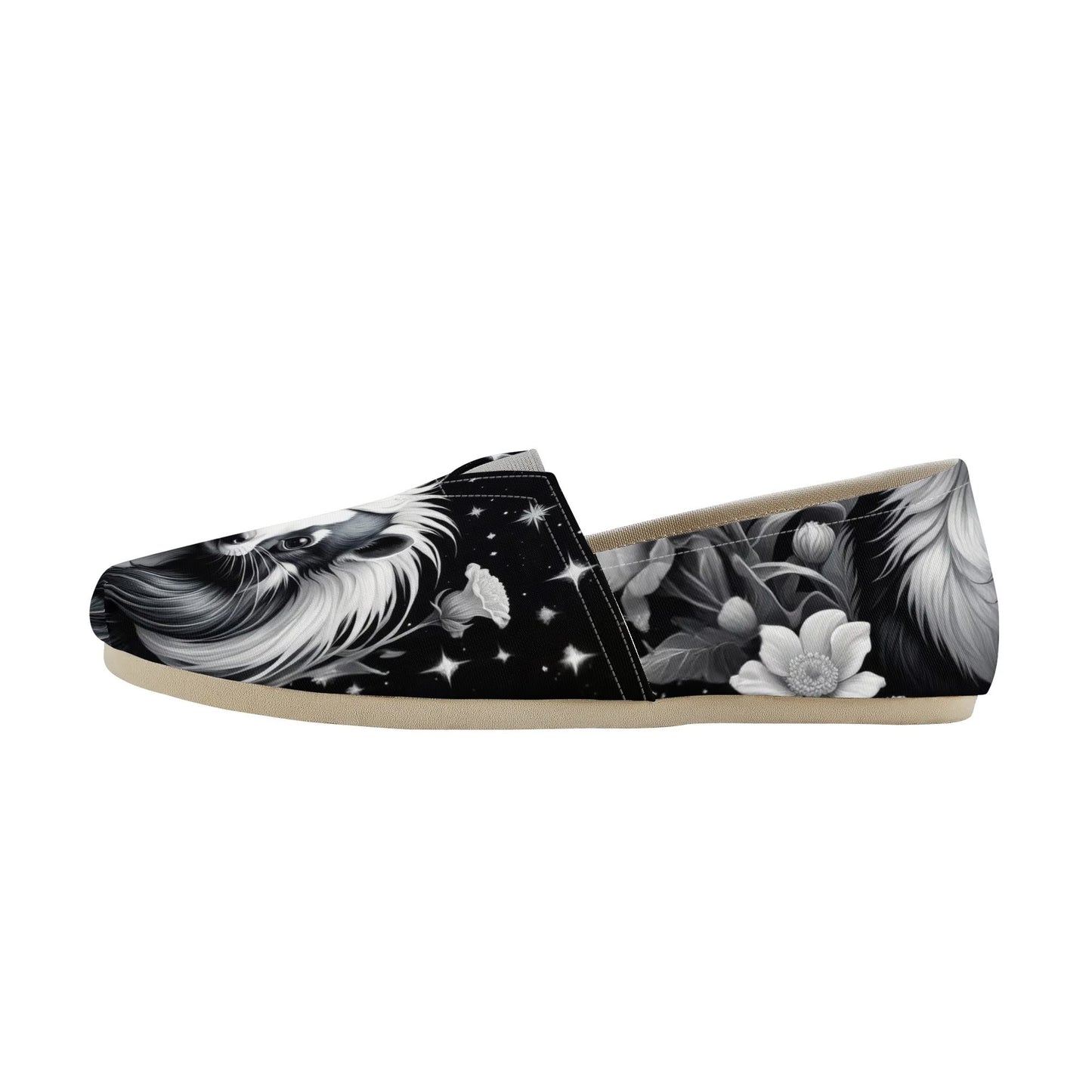 Skunk Black White Womens Casual Slip On Shoes