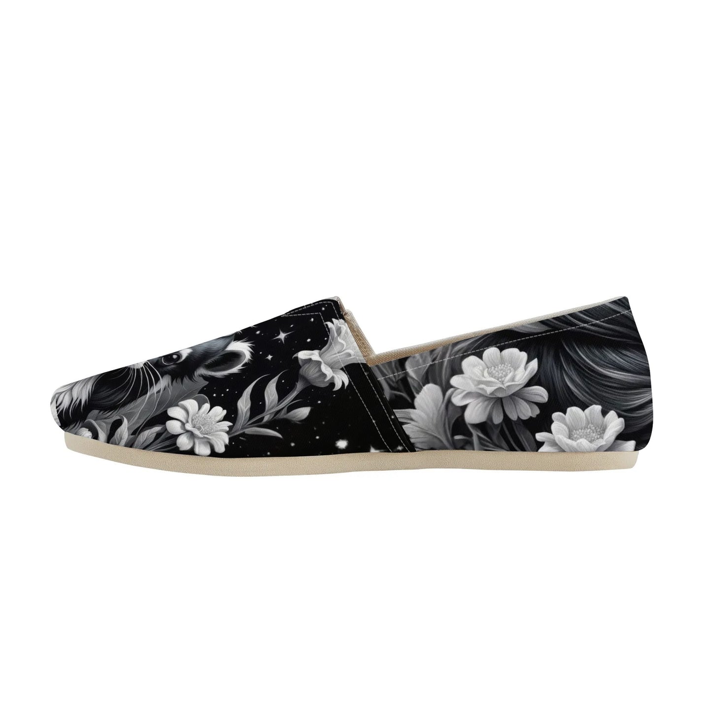 Skunk Black White Womens Casual Slip On Shoes