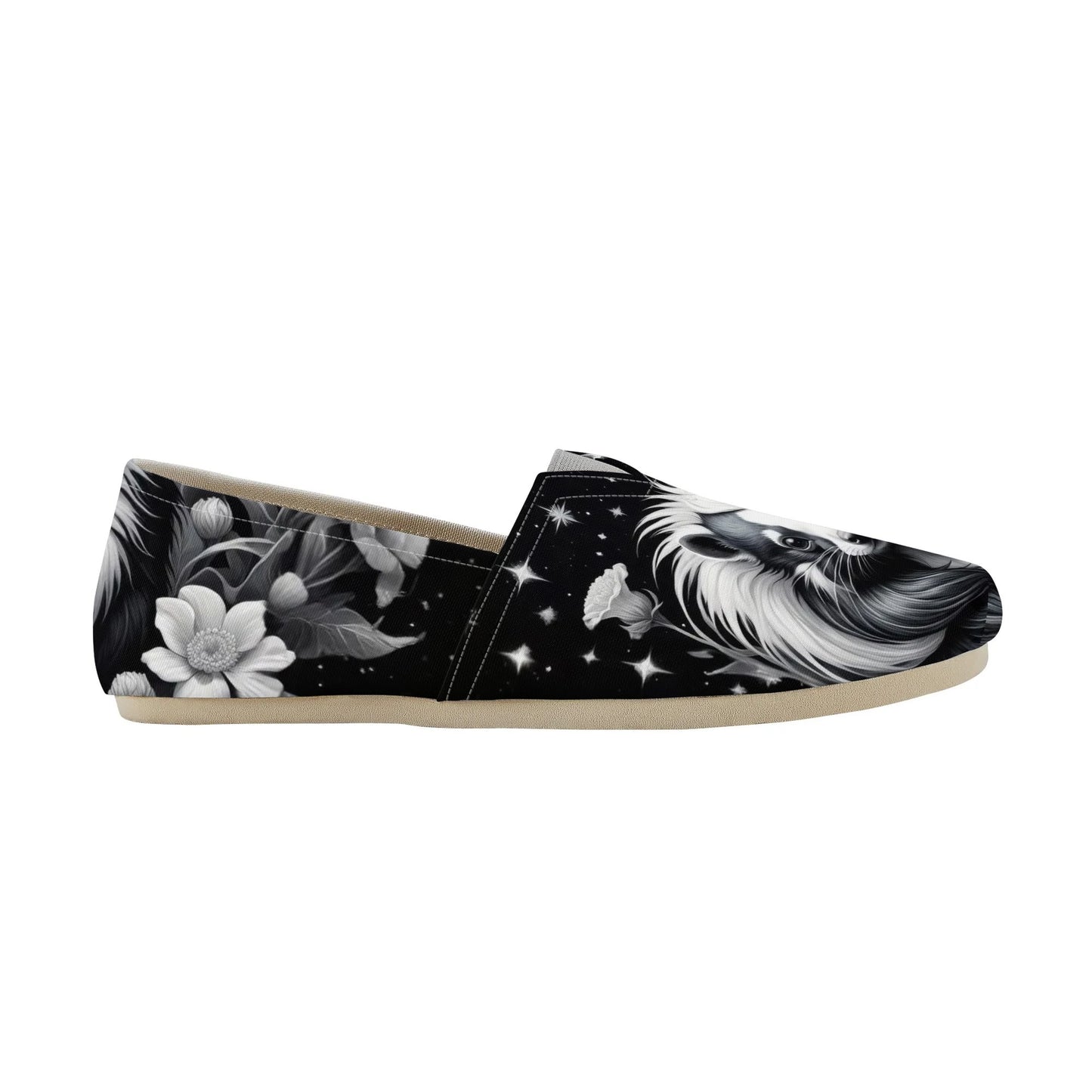 Skunk Black White Womens Casual Slip On Shoes