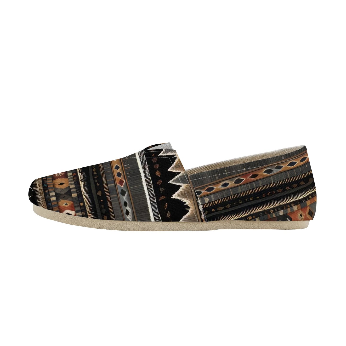 Southwestern Brown Stripes - Mens Casual Slip On Shoes