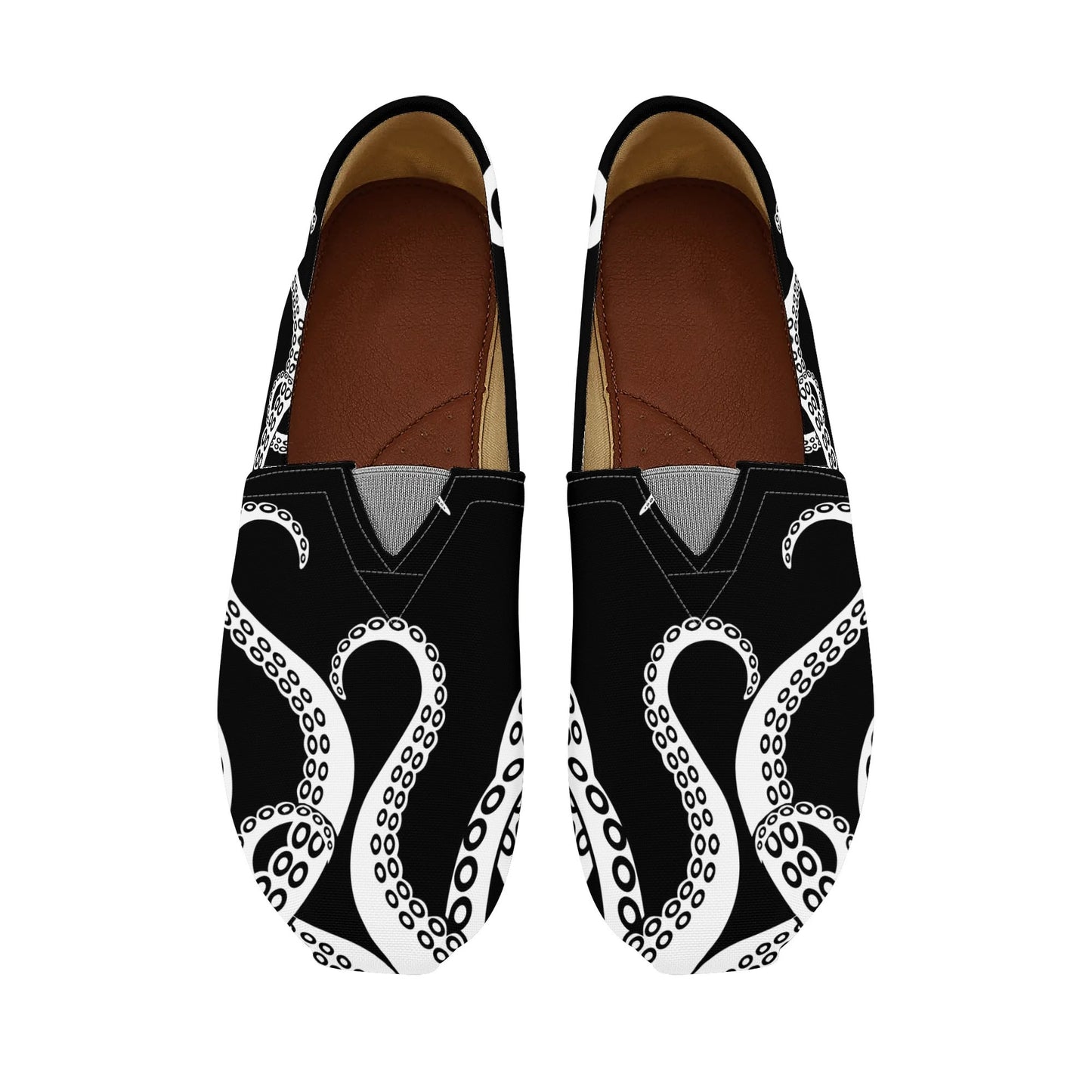 Octopus Tentacles Black Womens Casual Slip On Shoes