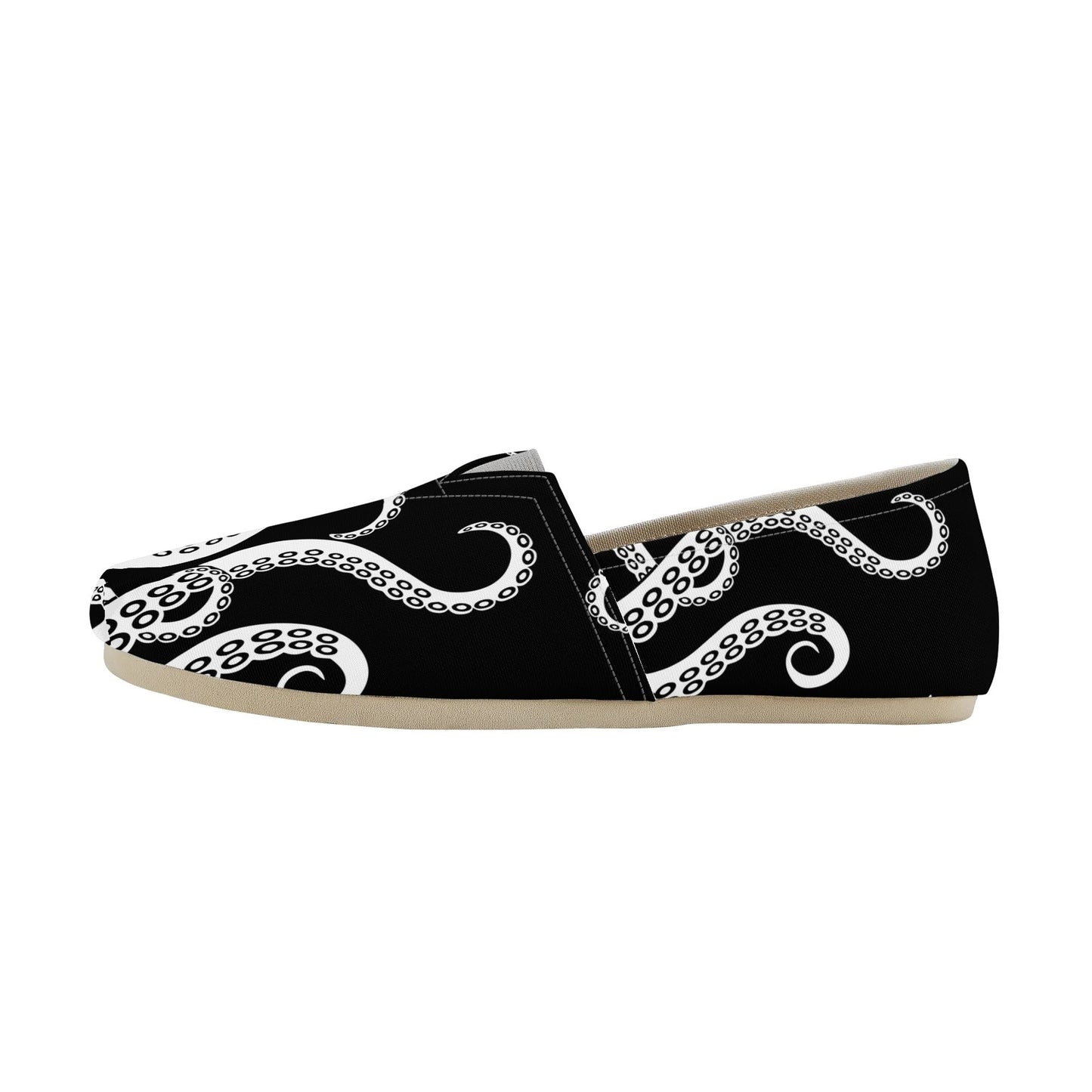 Octopus Tentacles Black Womens Casual Slip On Shoes