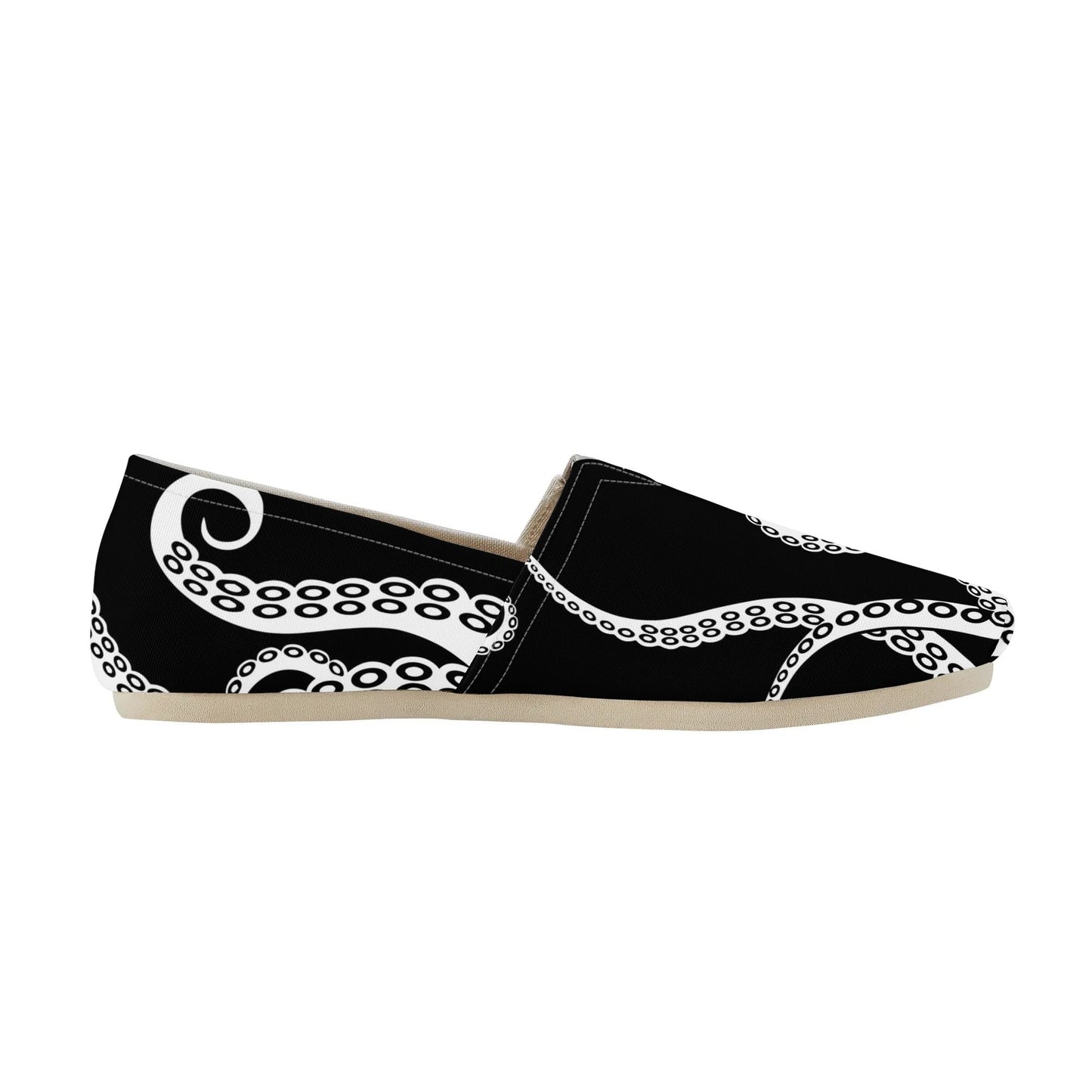 Octopus Tentacles Black Womens Casual Slip On Shoes