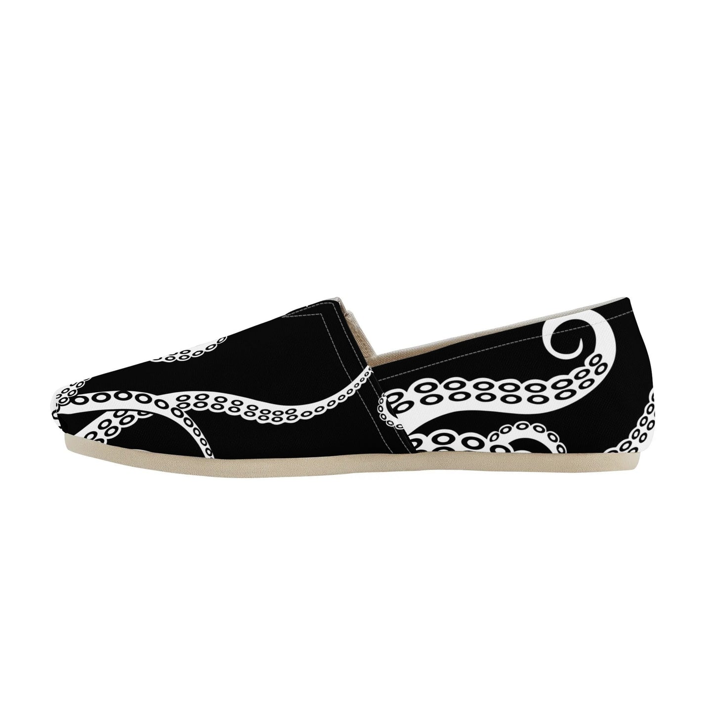 Octopus Tentacles Black Womens Casual Slip On Shoes