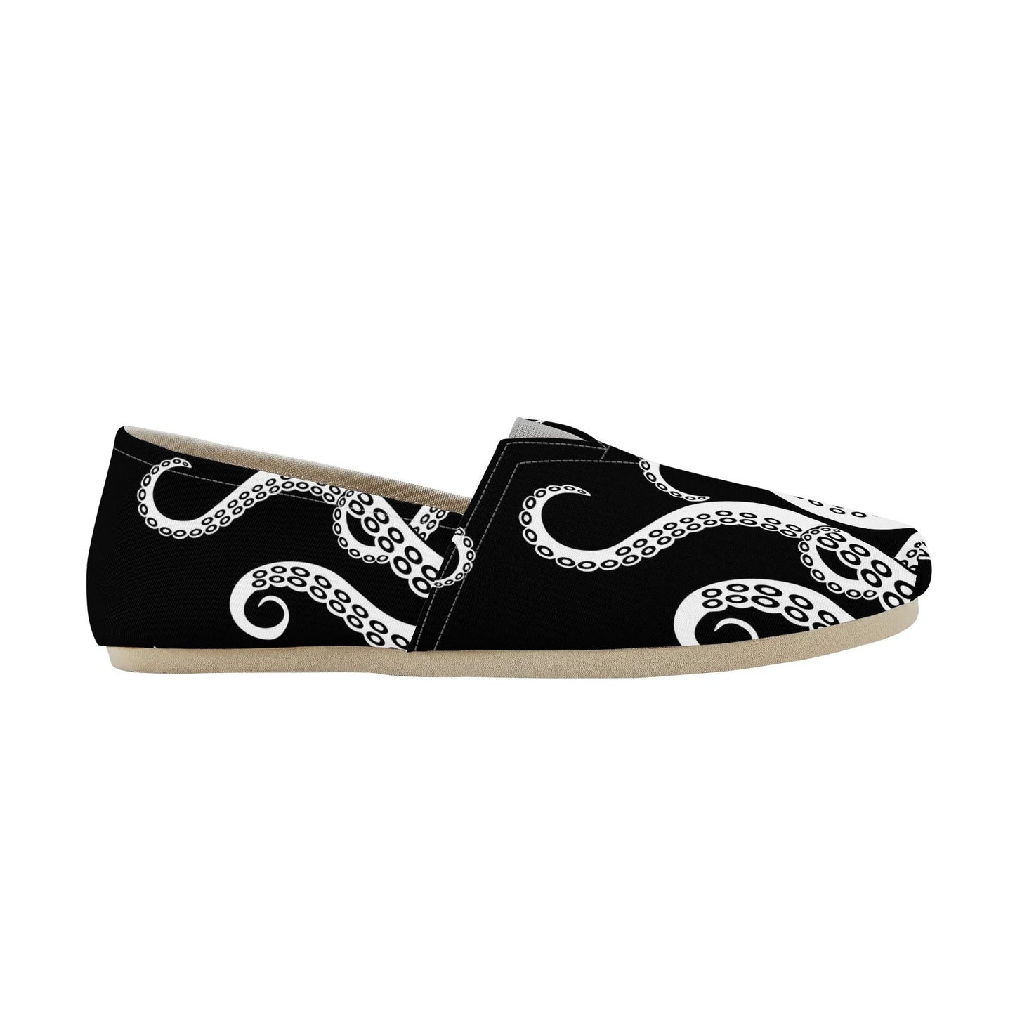 Octopus Tentacles Black Womens Casual Slip On Shoes