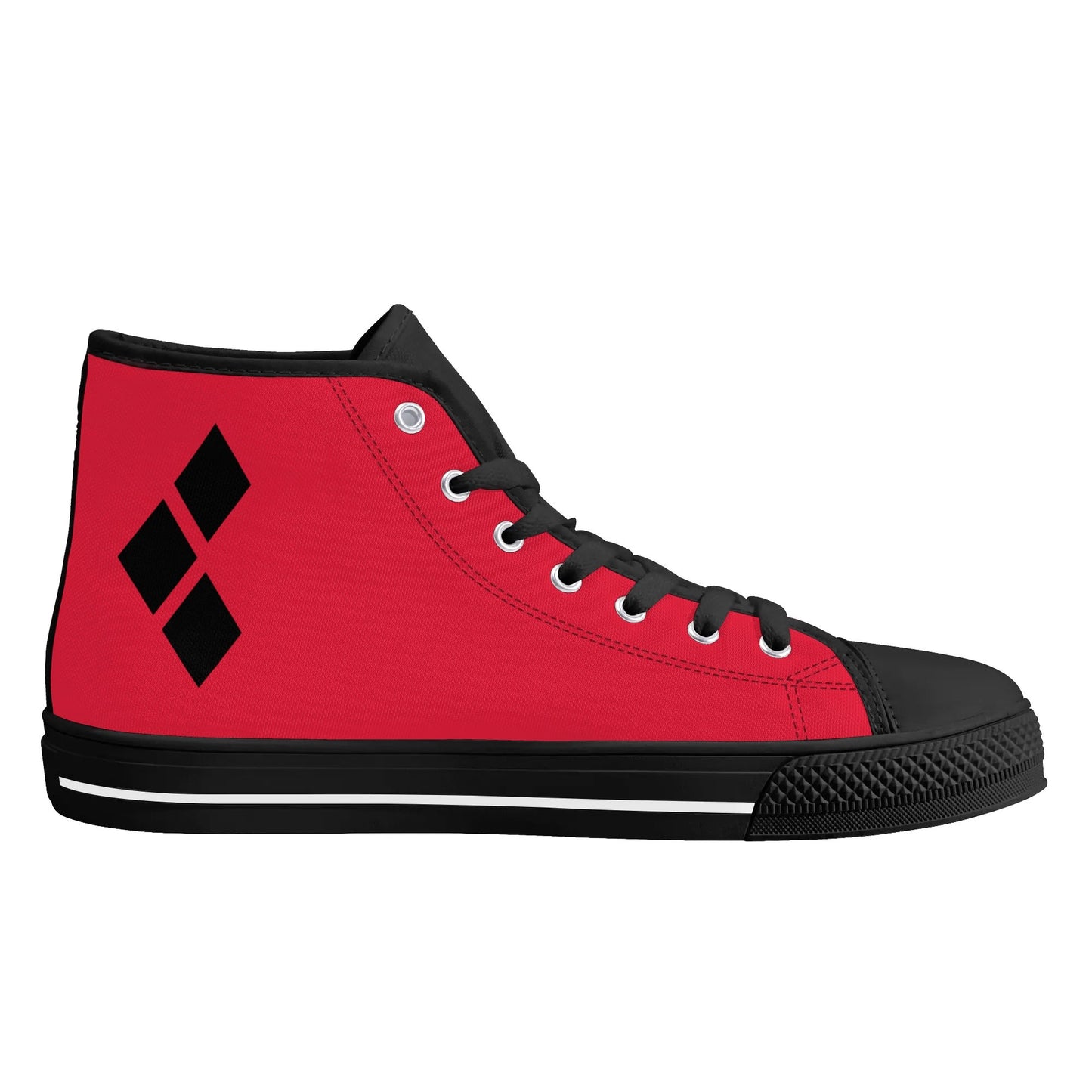 Harley Half-Opposites 3 Diamond Joker Womens High Top Canvas Shoes