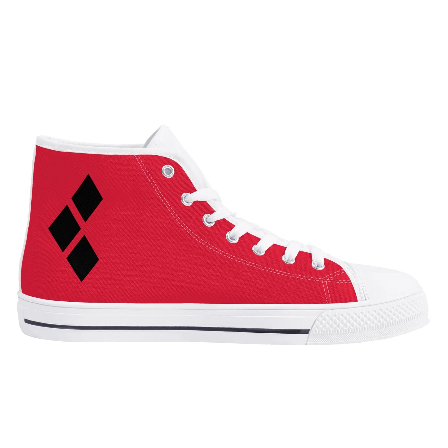 Harley Half-Opposites 3 Diamond Joker Womens High Top Canvas Shoes